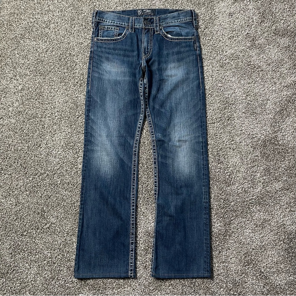 Silver Jeans Co. Zac Flap Jeans Mens 32x36 Relaxed Straight 100% Cotton Tall